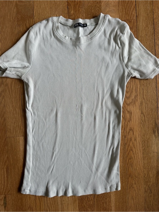 Zara Tops - Zara Ribbed Crewneck Short Sleeve Top
